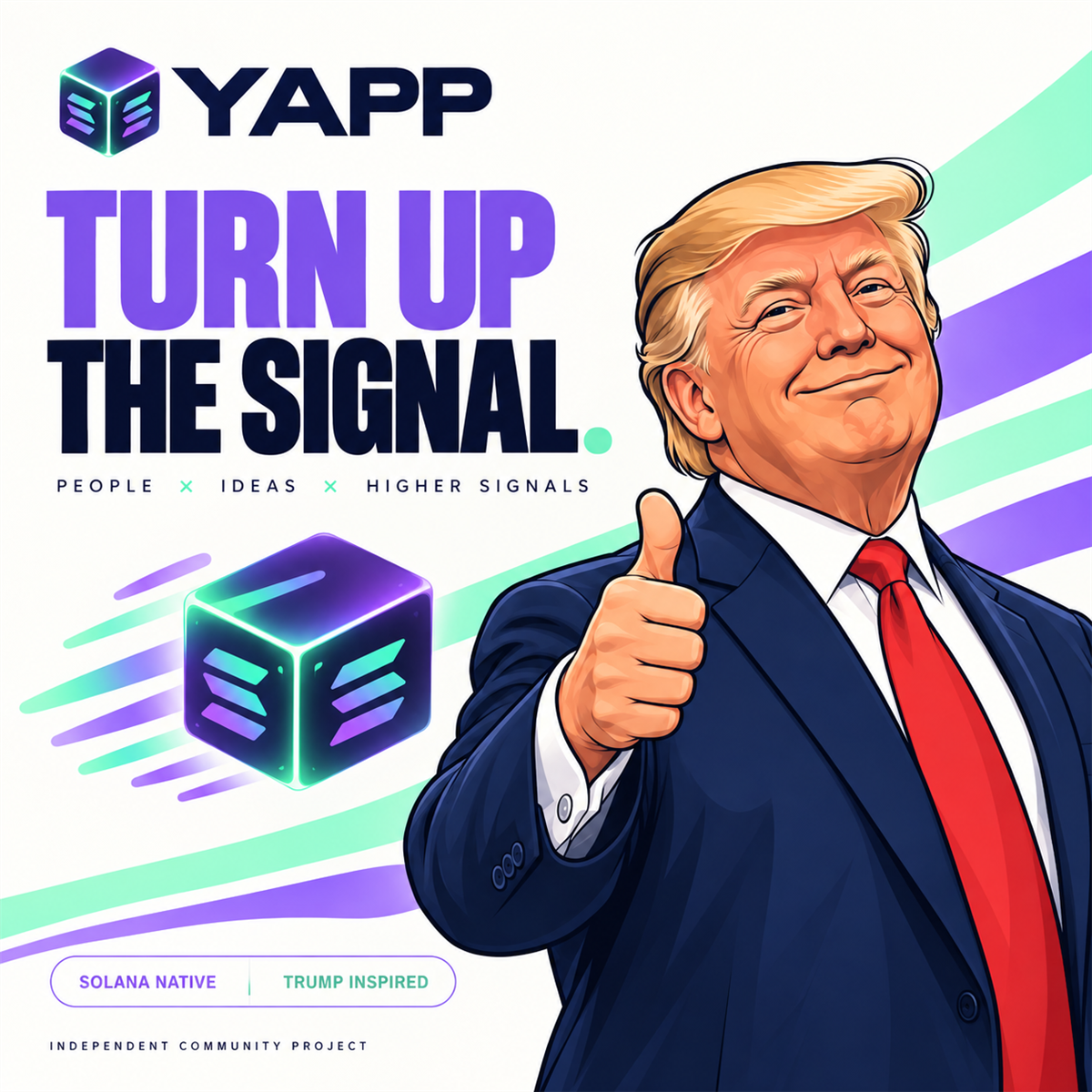 YAPP Turn up the signal campaign artwork